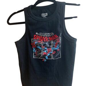 Marvel Spider Man Tank Top Black Sleeveless Graphic Tee S